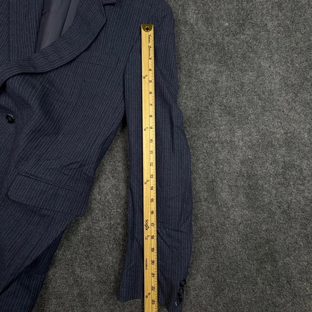 Dormeuil Vintage Mens Pinstripe Blazer Blue Wool Made in France Sport Coat 50